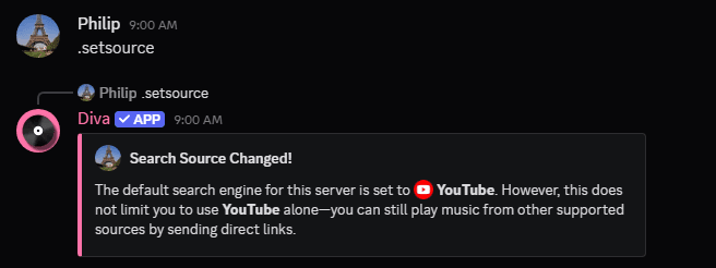 Search source changed message