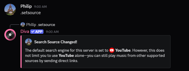 Search source changed message